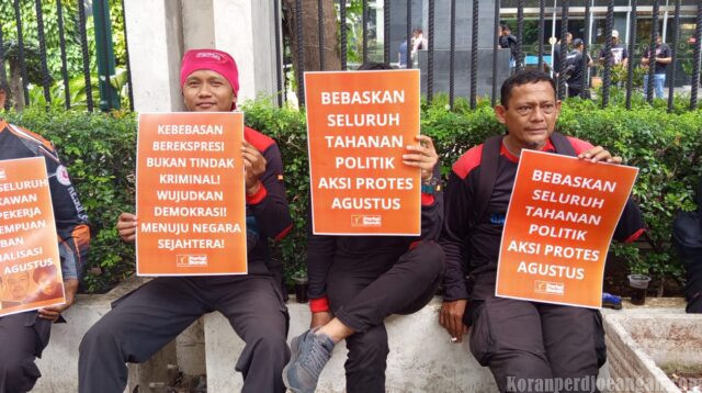 Partai Buruh Lakukan Aksi Solidaritas, Tuntut  Pembebasan Tapol Saat Aksi Agustus 2025