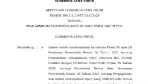 Akhirnya Gubernur Jawa Timur Tetapkan UMK 2026, Surabaya Tertinggi dan Kabupaten Situbondo Terendah