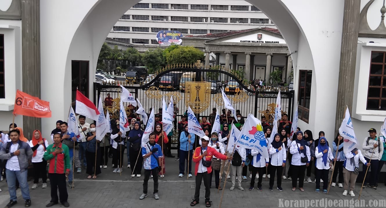 ABJaT Presidium Kota Semarang Kembali Gelar Unjuk Rasa, Desak Walikota Rekomendasikan UMK dengan Nilai Alpha 0,9