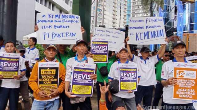 Ratusan Buruh PT PAKERIN Mojokerto Meluruk Ke Kemenhukam Jakarta, Menuntut Kejelasan Nasib