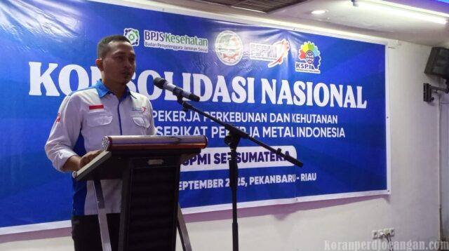 Tabuh Genderang Perjuangan TH 2026, Satria Putra: Konsolidasikan Seluruh Pilar FSPMI Riau