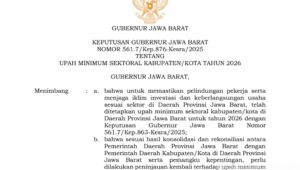 Revisi SK UMSK Jawa Barat 2026 Jadi Bukti Rekomendasi Bupati/Walikota itu Ada