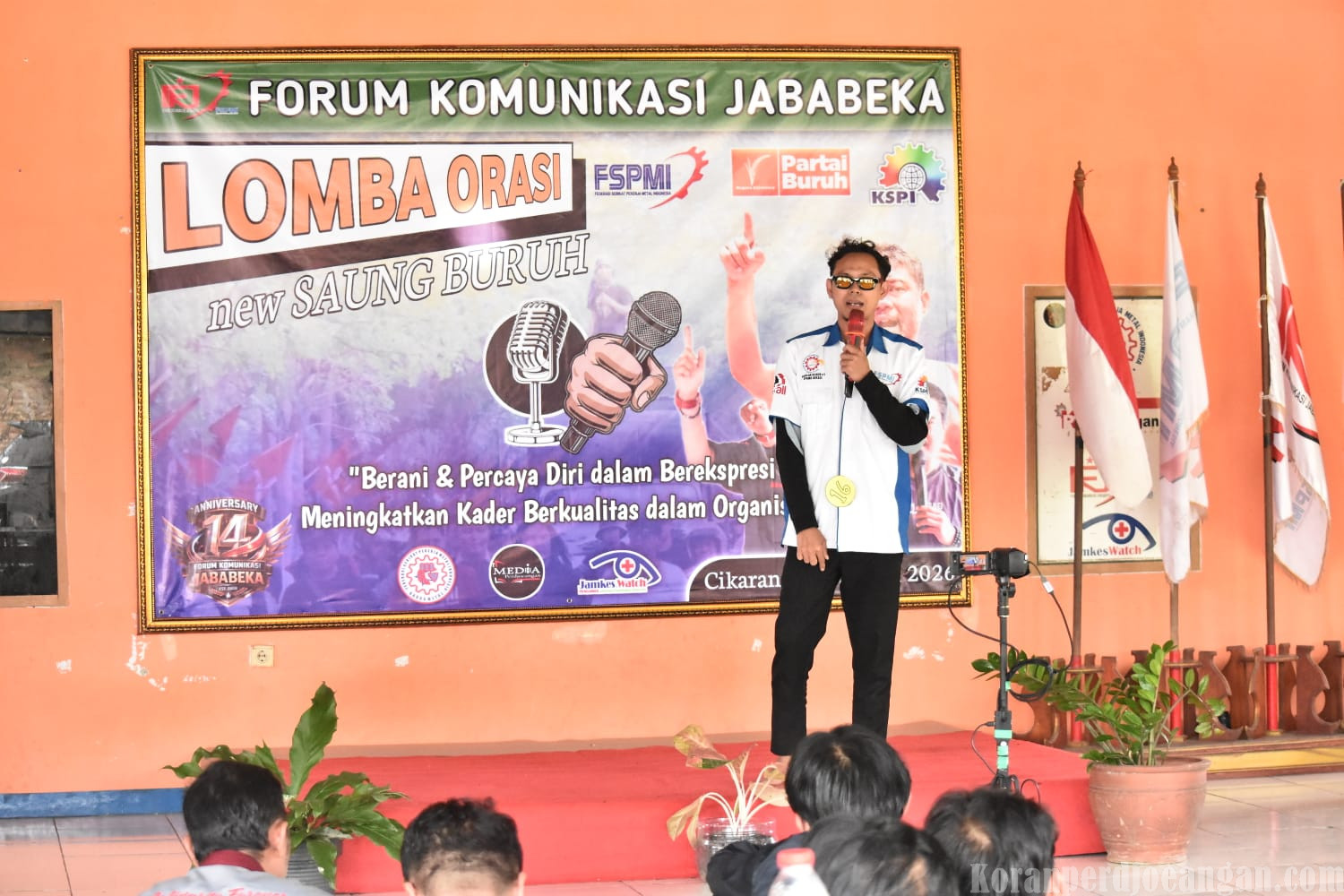 Sambut HUT 14 FKJ, Saung Buruh Gelar Lomba Orasi