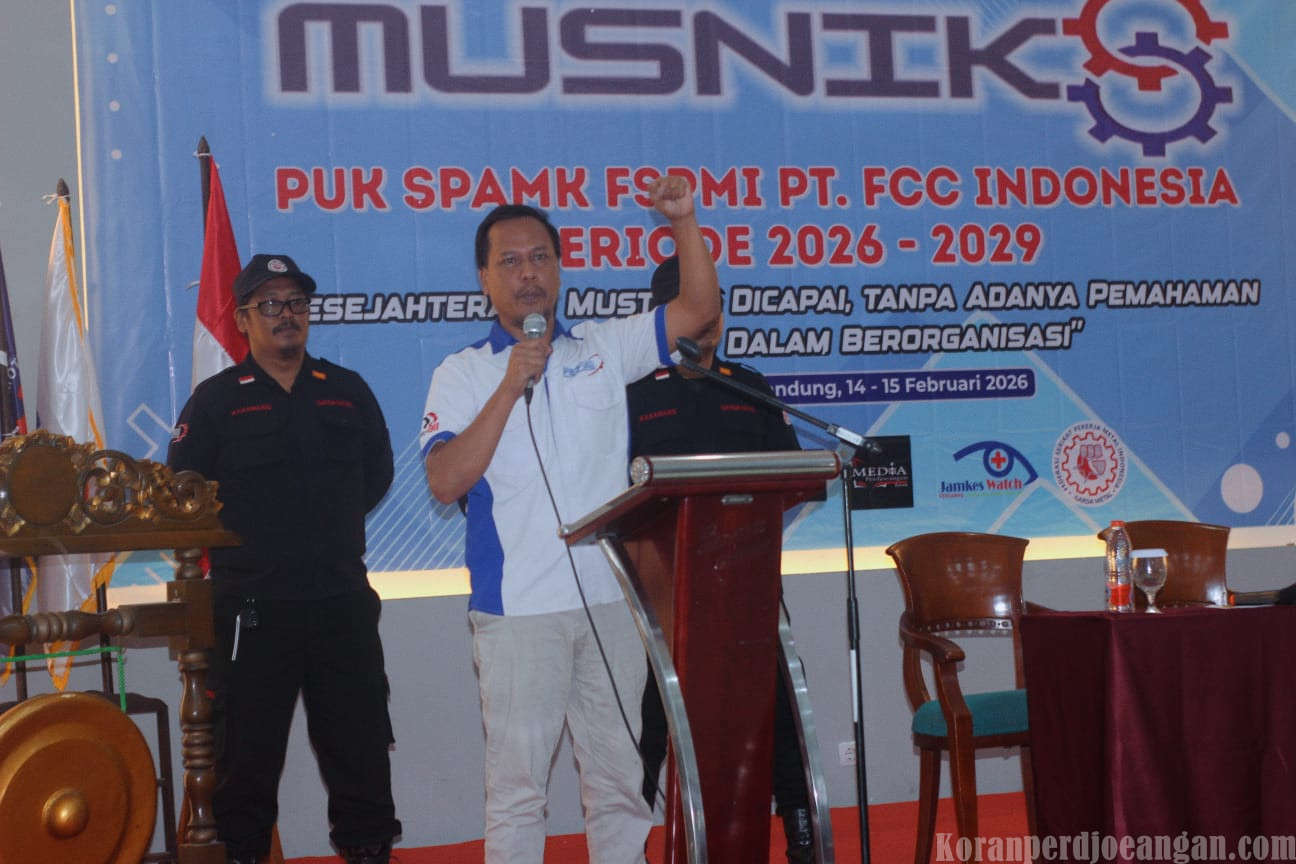 “Hidup Buruh! FSPMI Yes!” — Asmat Serum Kobarkan Semangat & Tegaskan Sikap Tolak Pemagangan Bermasalah di Musnik VIII PUK FCC