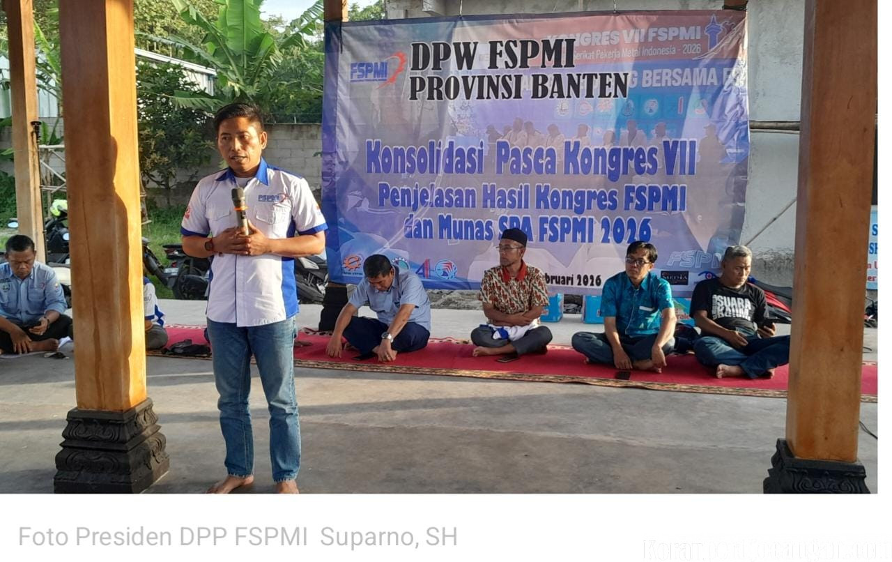 Konsolidasi Perdana di Banten, Presiden DPP FSPMI Terpilih Suparno, S.H Tegaskan Soliditas dan Satu Komando