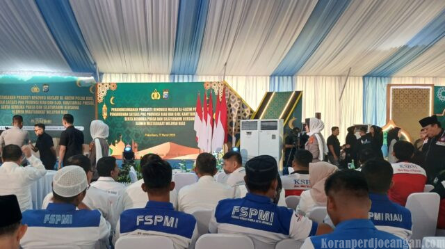 FSPMI Riau Hadiri Peresmian Masjid Al-Adzim dan Buka Puasa Bersama di Mapolda Riau