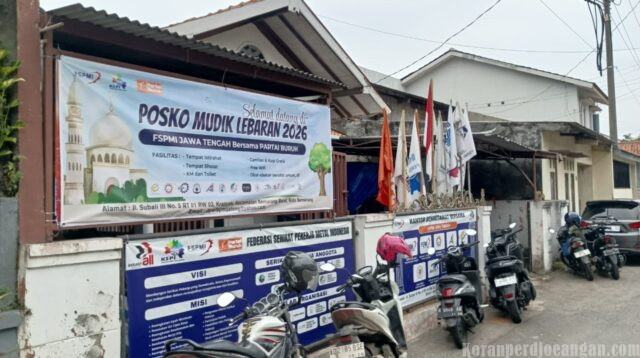 FSPMI dan Partai Buruh Jateng Dirikan Posko Mudik Lebaran 2026 di Jalur Pantura