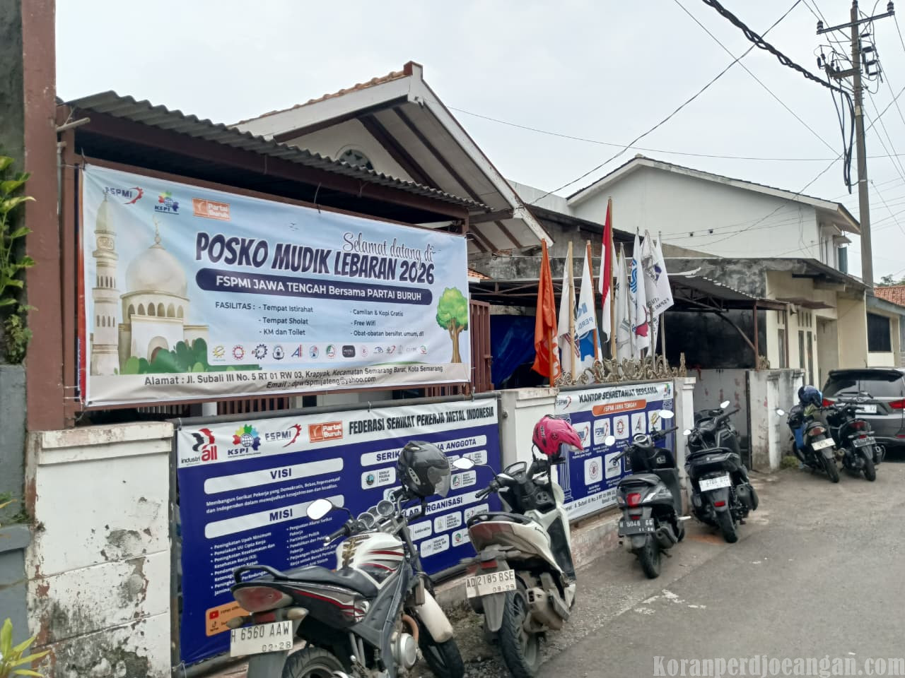 FSPMI dan Partai Buruh Jateng Dirikan Posko Mudik Lebaran 2026 di Jalur Pantura