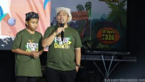 Ketua PUK SPAI FSPMI PT Paxar Indonesia Sampaikan Sambutan dalam Kegiatan Family Gathering