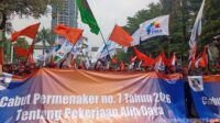 KSPI Demo Kemenaker Tolak Permenaker Nomor 7 Tahun 2026