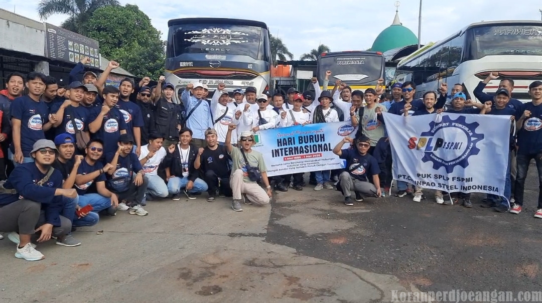 Gelombang Buruh Karawang ke Monas, 400 Anggota SPLP FSPMI Dikerahkan dengan 7 Bus