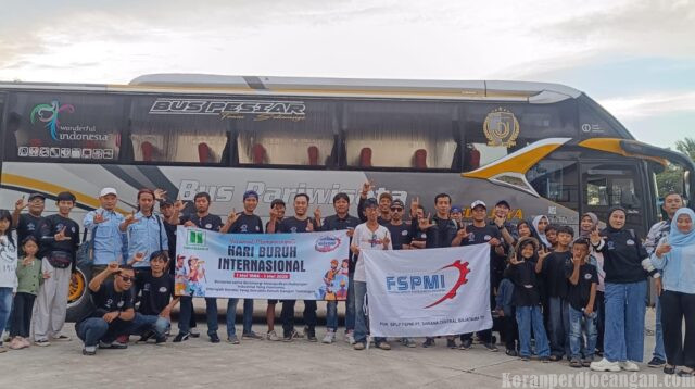 PUK SPLP FSPMI PT Saranacentral Bajatama, Tbk Berangkat ke Monas, Ikuti Peringatan May Day 2026