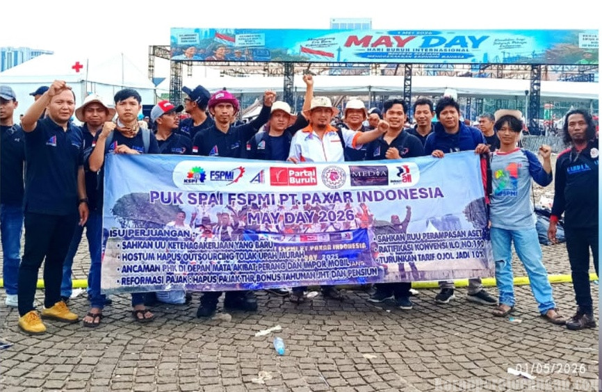 PUK SPAI FSPMI PT Paxar Indonesia Ikuti Peringatan May Day 2026 di Jakarta dan Semarang