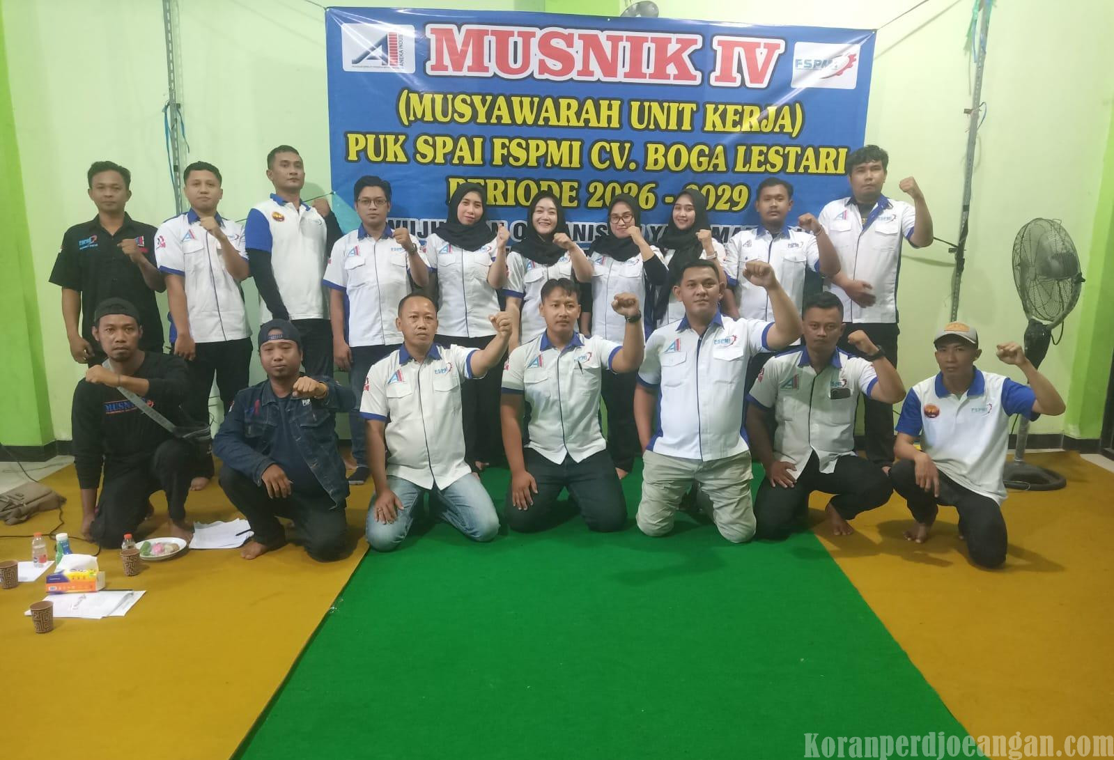 MUSNIK V PUK SPAI FSPMI CV. BOGA LESTARI Wujudkan Organisasi yang Mandiri, Berkarakter, Transparan, dan Solid