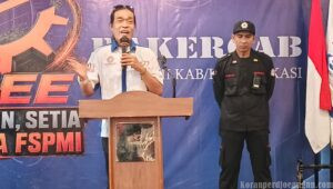 Pangkorda Garda Metal Bekasi Ajak Peserta Rakercab SPEE Konsisten dan Setia Menjaga Keutuhan Organisasi