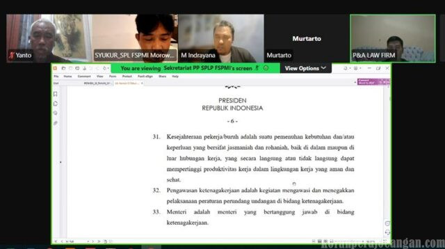 Jelang Perundingan PKB, Tim SPLP FSPMI Morowali Berkoordinasi dengan Bidang PKB dan Pengupahan Pimpinan Pusat