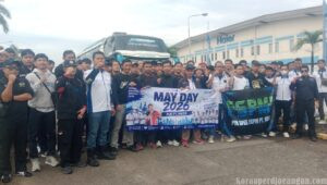 PUK SPEE FSPMI PT Haier Kerahkan Ratusan Anggota dalam May Day 2026 di Monas
