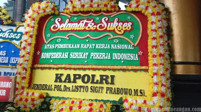 Banjir Karangan Bunga Sambut Rakernas KSPI 2026, Simbol Dukungan Gerakan Buruh