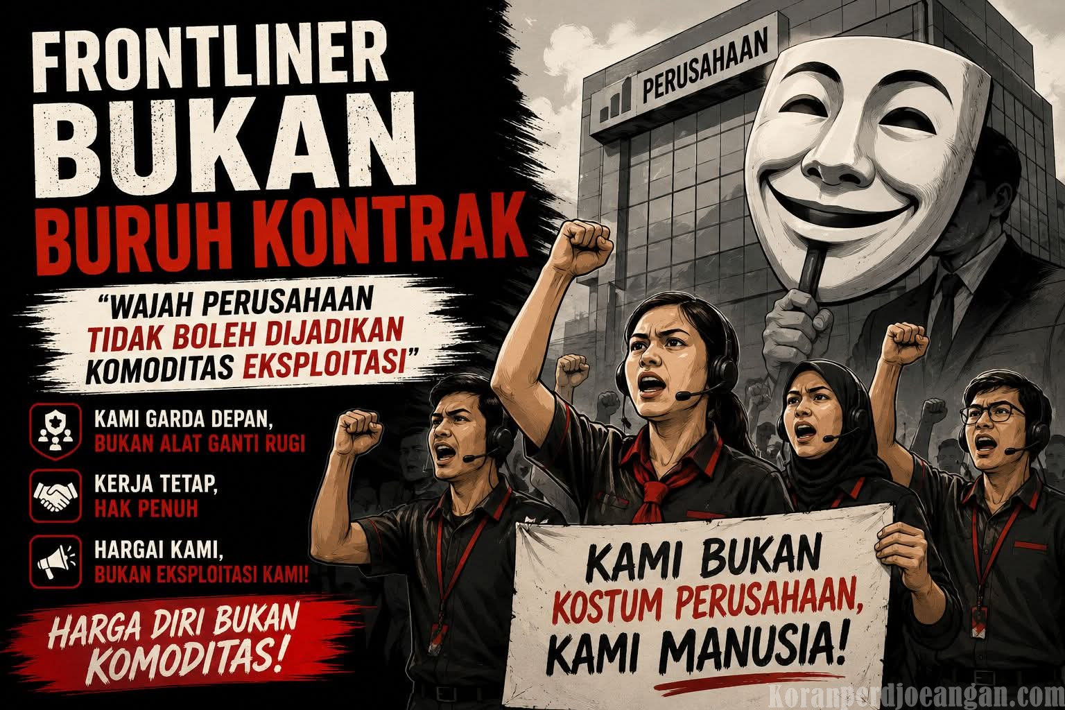 Frontliner Bukan Buruh Kontrak: Wajah Perusahaan Tidak Boleh Dijadikan Komoditas Eksploitasi