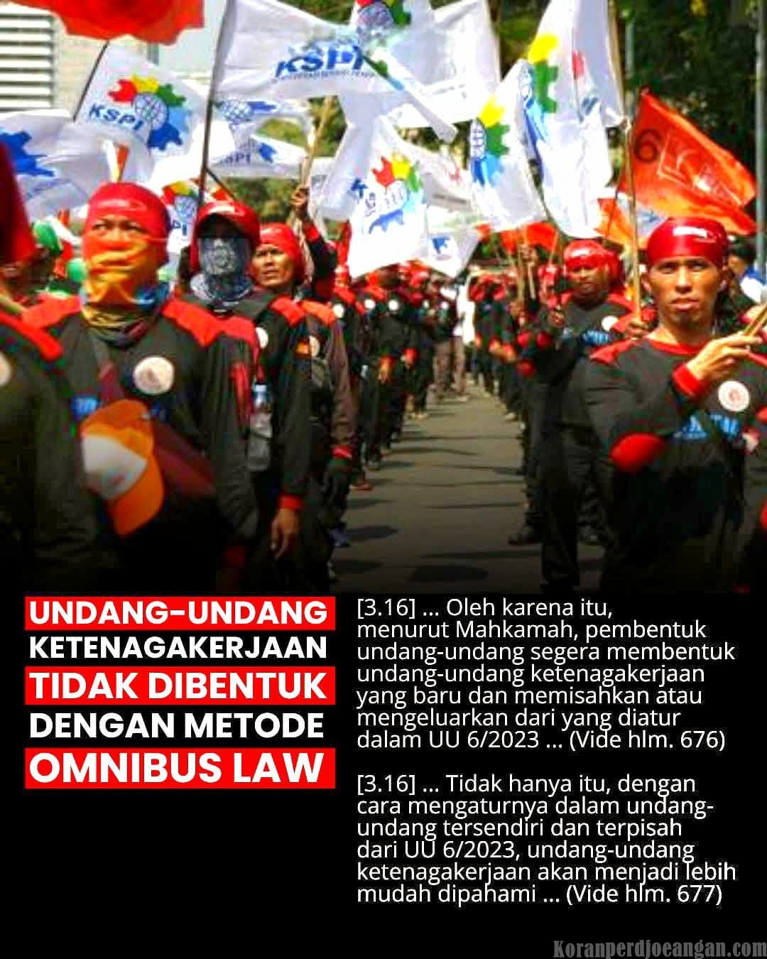 UU Ketenagakerjaan Baru Masih Tertunda, Buruh Pertanyakan Komitmen DPR RI Jalankan Putusan MK