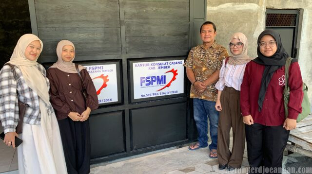 Mahasiswa Ekonomi Pembangunan UNEJ Lakukan Wawancara dengan KC FSPMI Jember Bahas Isu Upah Pekerja