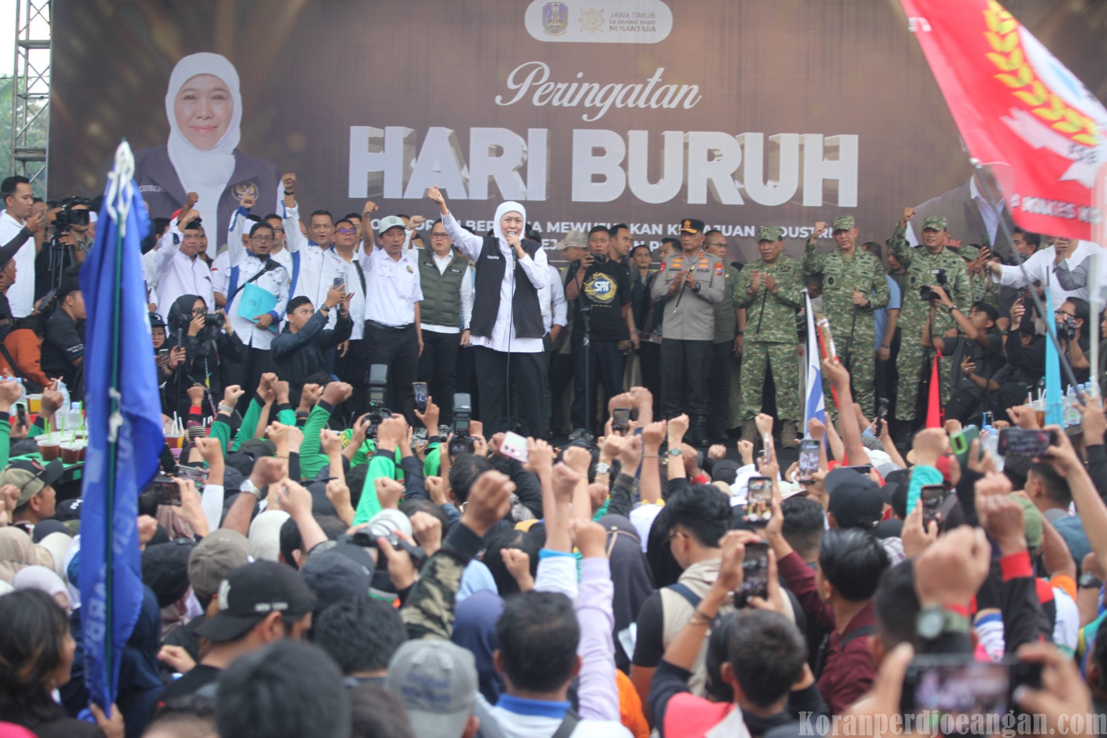 Kawal Tuntutan May Day, Gubernur Jatim Khofifah Surati Presiden hingga DPR RI