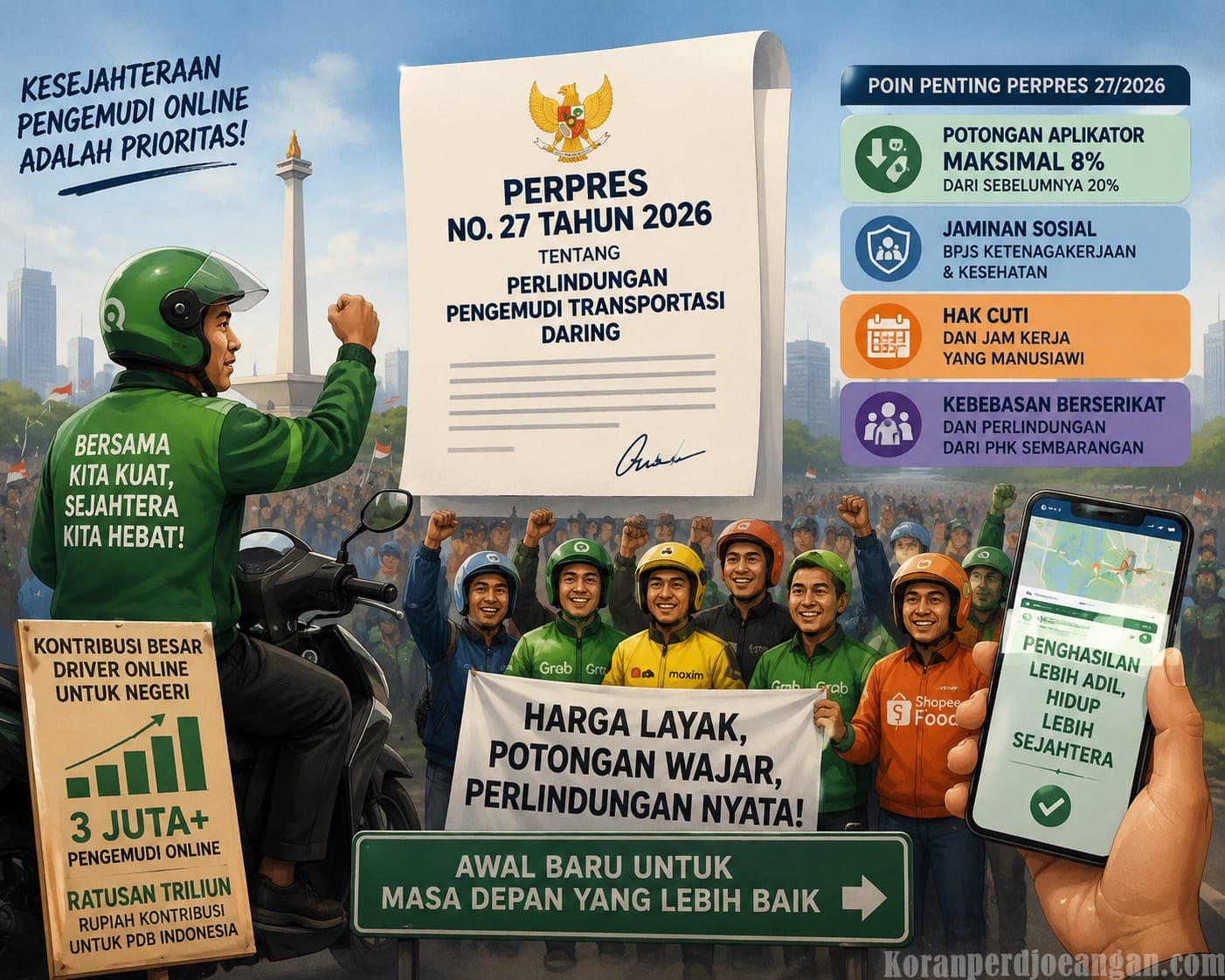 Menanti Terbitnya Kesejahteraan Pekerja Driver Online