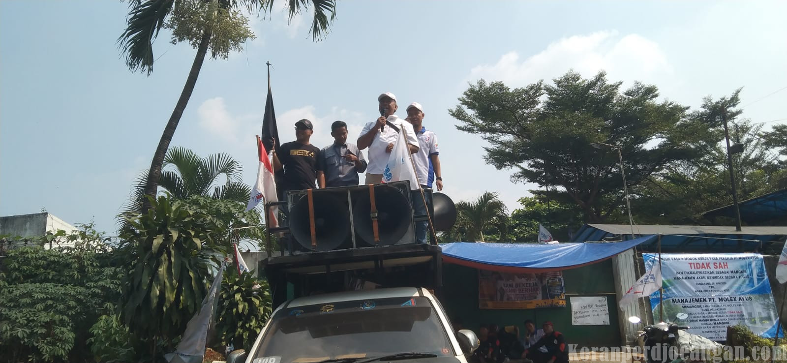 Hari Ke-4 Aksi Unjuk Rasa PUK SPAI FSPMI PT Molex Ayus, Konsulat Cabang Serukan Perlawanan All Out