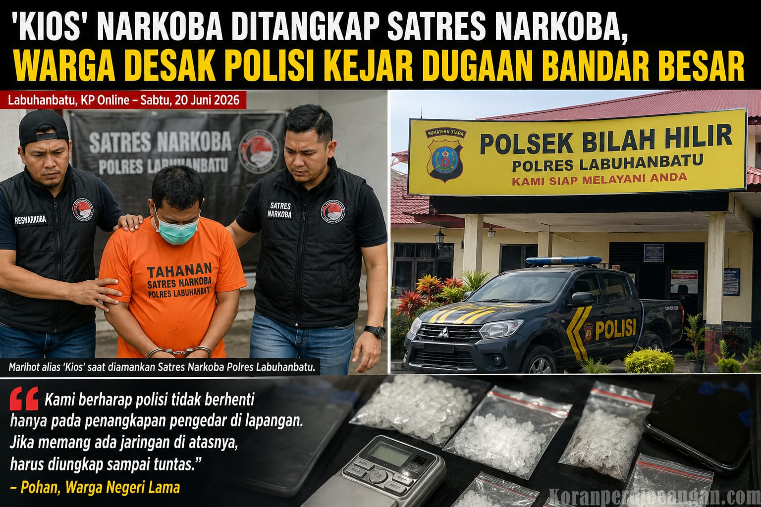 Kios” Narkoba Ditangkap Satres Narkoba Labuhanbatu, Warga Desak Kejar Dugaan Bandar Besar