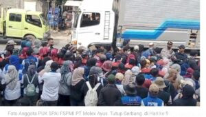 Tuntutan Hak Normatif Belum Terpenuhi, PUK SPAI FSPMI PT Molex Ayus Kembali Tutup Gerbang Perusahaan