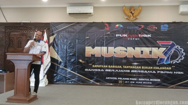 Perwakilan PC SPAMK FSPMI Bekasi Secara Resmi Buka Agenda Musnik VII PUK NGK Ceramic