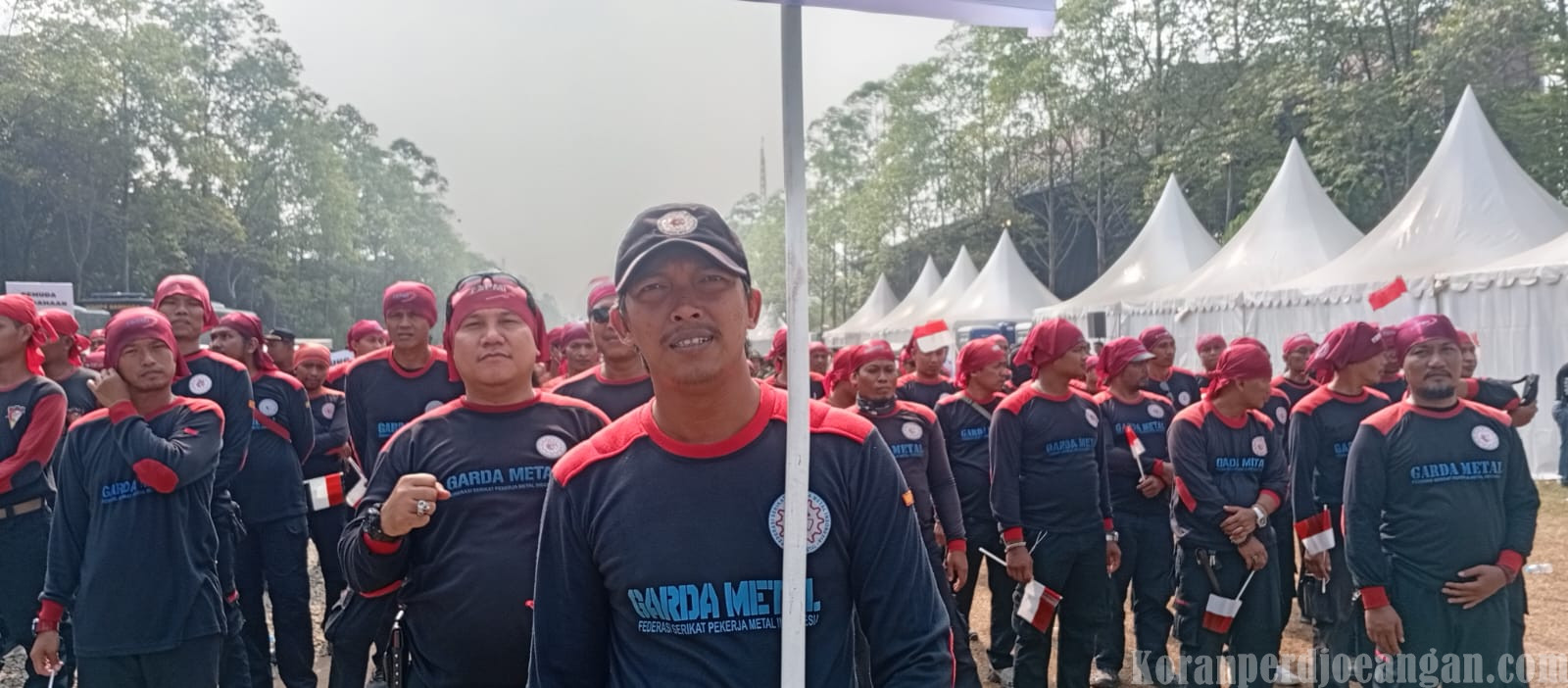 Garda Metal FSPMI Bogor Ikut Berpartisipasi dalam Gladi Bersih HUT Bhayangkara ke-80 di Cikeas