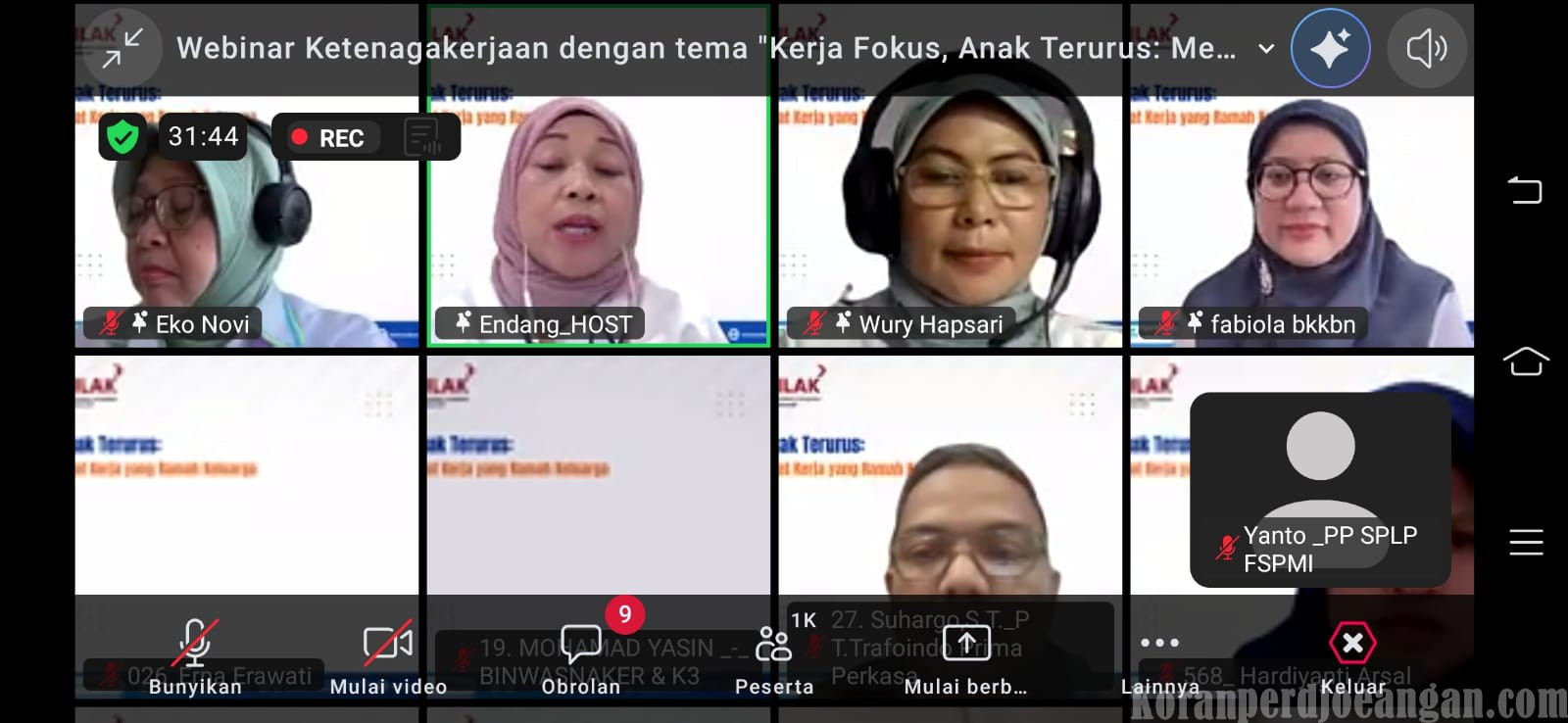 Kemnaker RI Gelar Webinar Dengan Tema Kerja Fokus Anak Terurus, Wujudkan Tempat Kerja Ramah Keluarga
