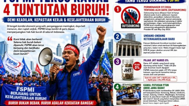 FSPMI Terus Kawal Empat Agenda Perjuangan Buruh: Hapus Outsourcing, Pajak JHT 0 Persen, UU Ketenagakerjaan Baru, dan Kemenangan UMSK Jawa Barat