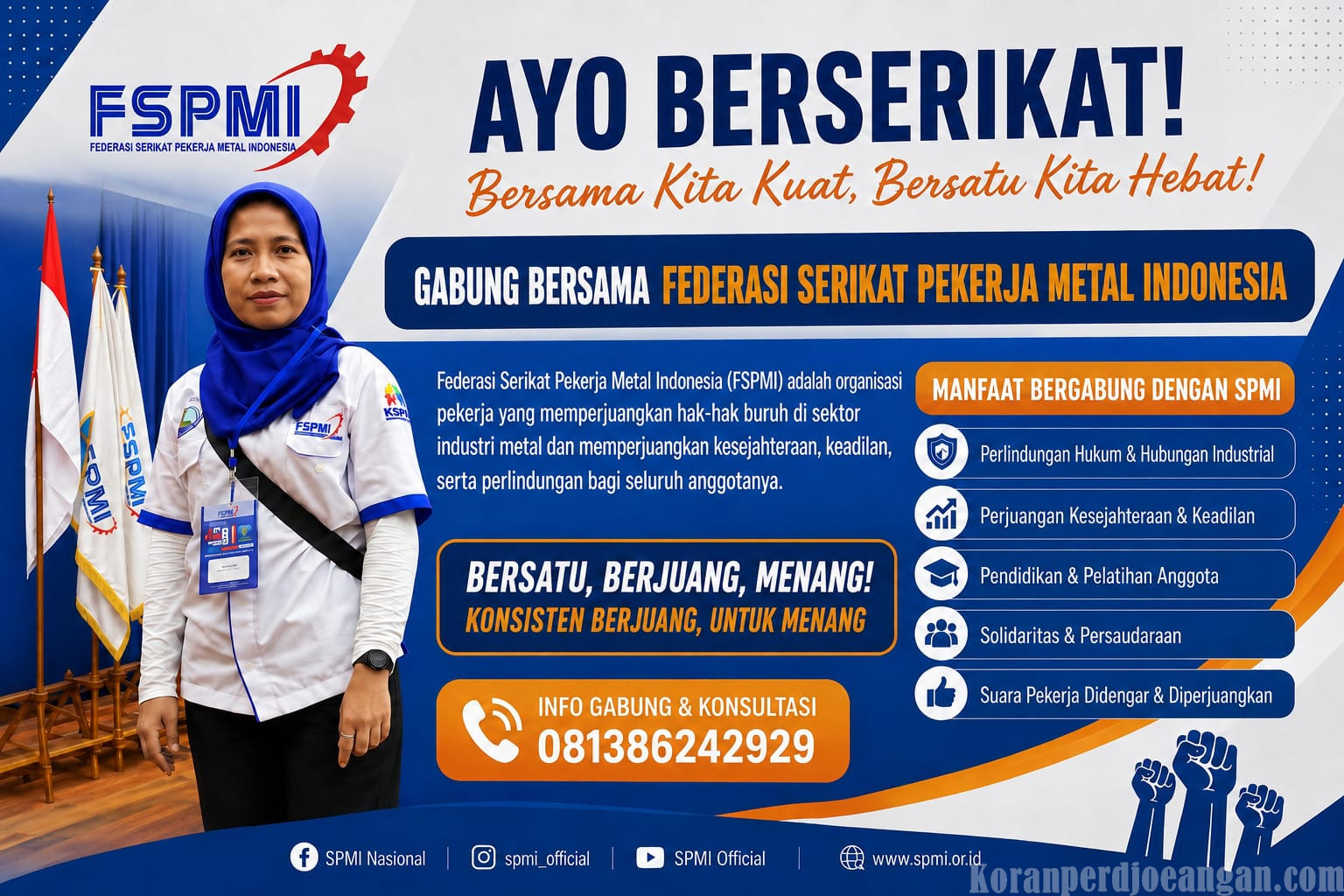 Flayer Ajakan Bergabung FSPMI Efektif, Tim Organising Catat Lonjakan Minat Buruh dari Berbagai Daerah