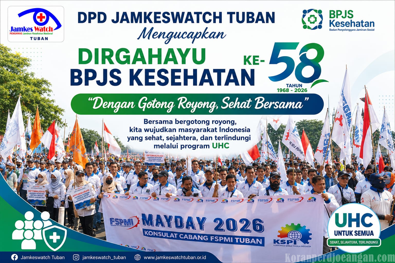 HUT BPJS Kesehatan ke-58, Jamkeswatch Tuban: Saatnya UHC Hadir untuk Seluruh Masyarakat Tuban