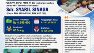 PUK SPPK-FSPMI PMKS PT DLI Salurkan Donasi Misi Kemanusiaan