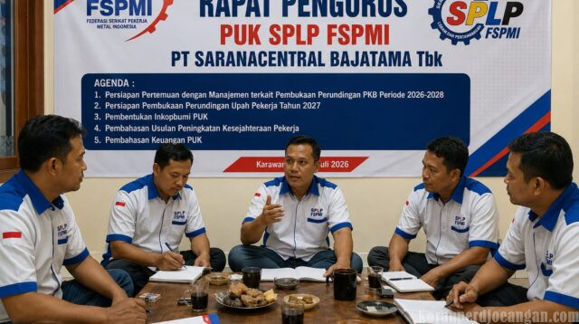 Matangkan Strategi Hadapi PKB dan Perundingan Upah 2027, PUK SPLP FSPMI PT Saranacentral Bajatama Tbk Gelar Rapat Pengurus