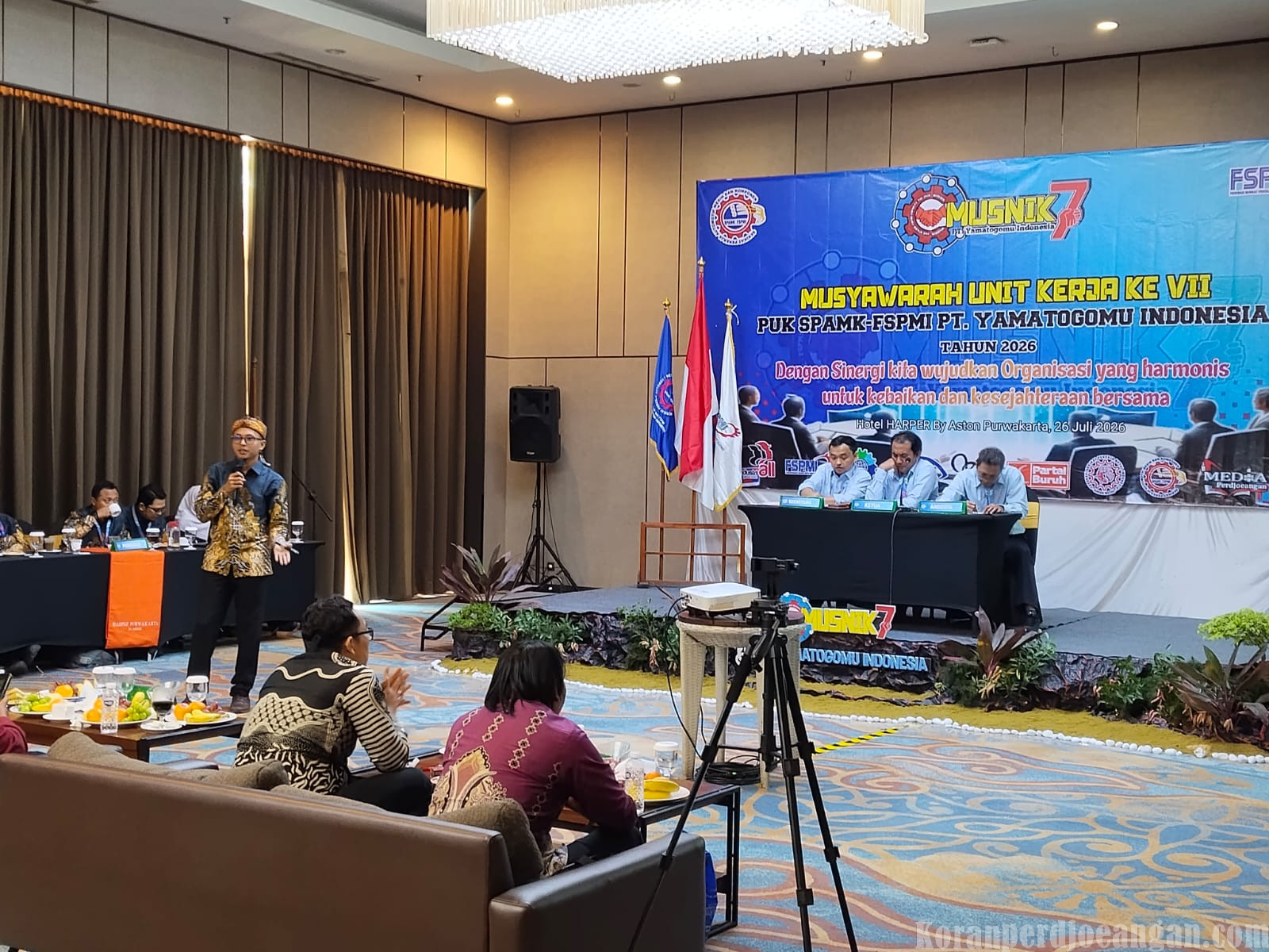 Ketua PUK SPAMK FSPMI PT Yamatogomu Indonesia Periode 2023–2026 Sampaikan Laporan Pertanggungjawaban pada MUSNIK VII
