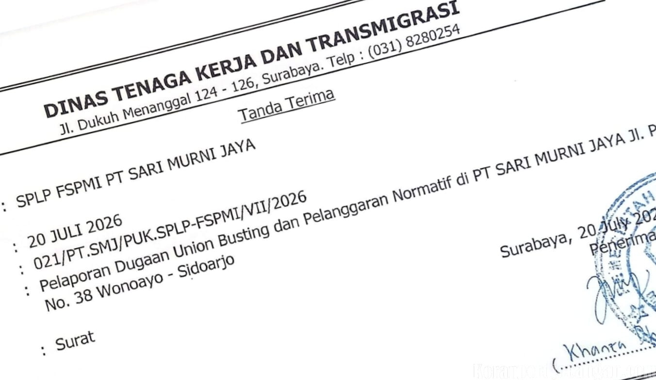 PUK SPLP FSPMI PT Sari Murni Jaya Laporkan Dugaan Union Busting dan Pelanggaran Ketenagakerjaan ke Disnaker Jatim