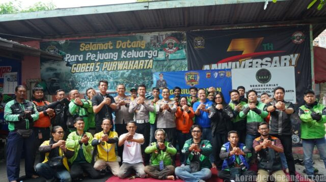 Perkuat Sinergi dengan Komunitas Ojek Online, Kapolres Purwakarta Kunjungi Sekretariat GAOP
