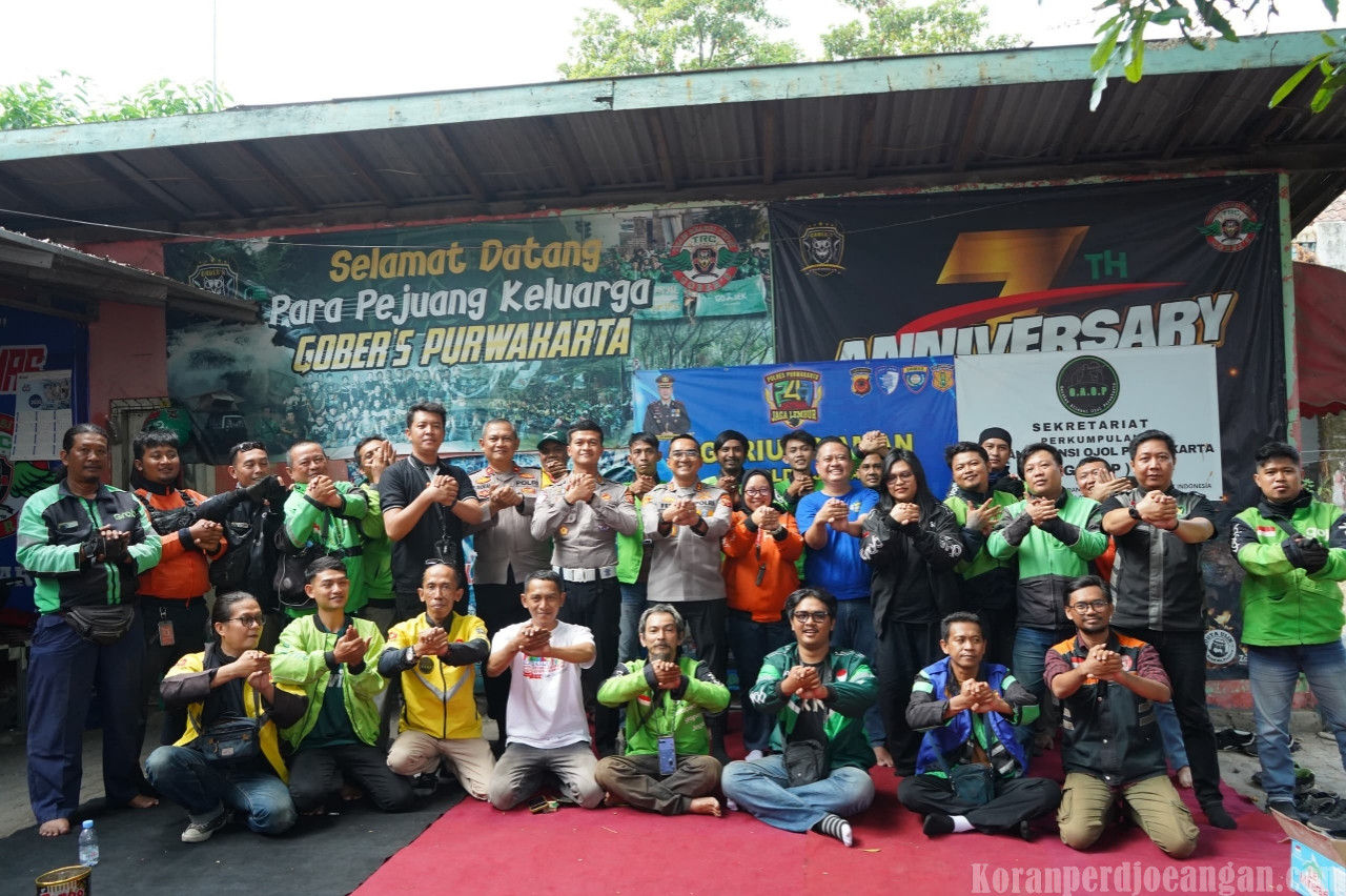 Perkuat Sinergi dengan Komunitas Ojek Online, Kapolres Purwakarta Kunjungi Sekretariat GAOP