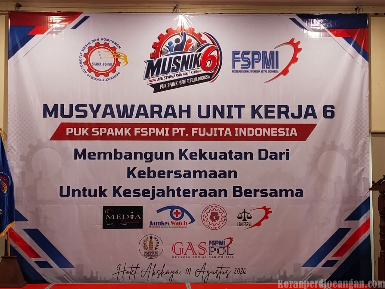Membangun Kekuatan dari Kebersamaan untuk Kesejahteraan Bersama, Musnik VI PUK SPAMK FSPMI PT Fujita Indonesia Resmi Digelar