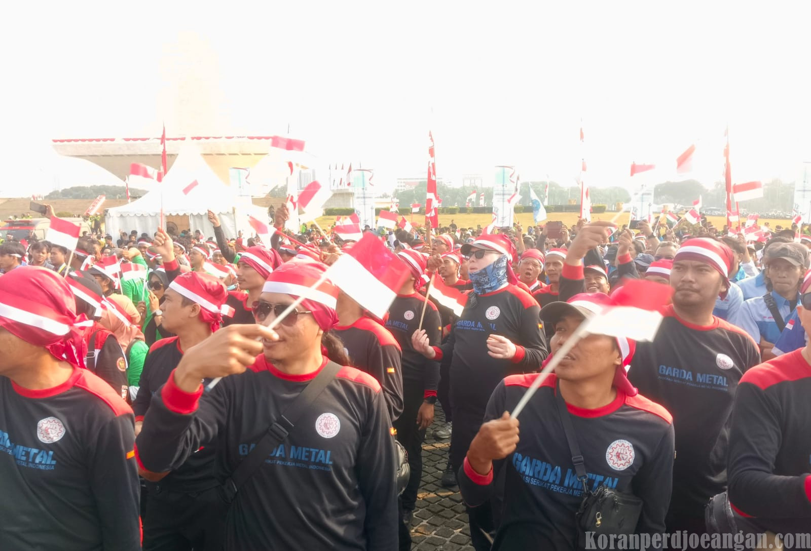 Garda Metal FSPMI DKI Jakarta Ikut Apel “Jaga Jakarta untuk Indonesia” di Monas