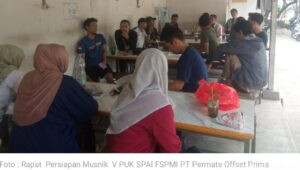 Jelang Musyawarah Unit Kerja V, PUK SPAI FSPMI PT Permata Offset Prima Gelar Rapat Persiapan