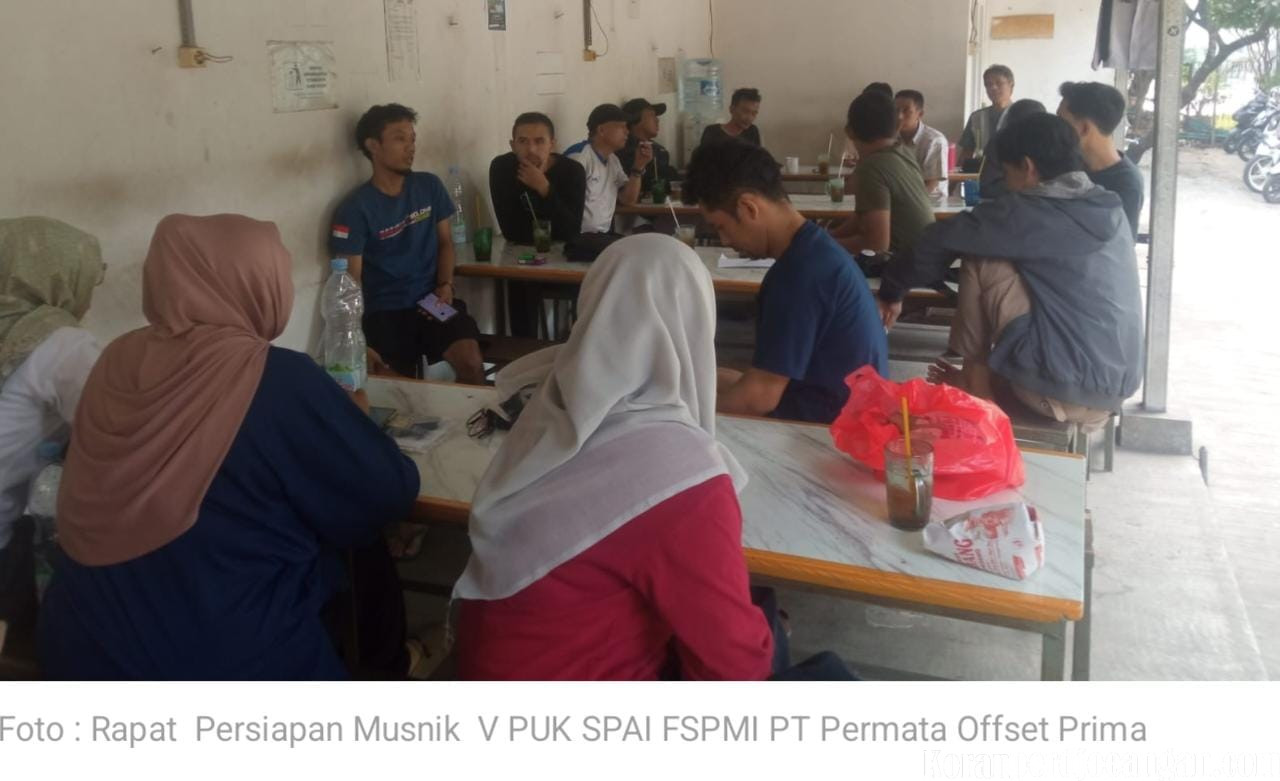 Jelang Musyawarah Unit Kerja V, PUK SPAI FSPMI PT Permata Offset Prima Gelar Rapat Persiapan