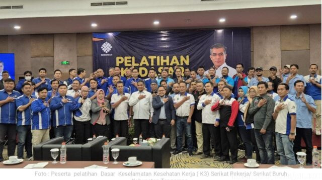 Pimpinan Serikat Pekerja/Buruh Kabupaten Tangerang Ikuti Pelatihan Dasar K3 Kemenaker