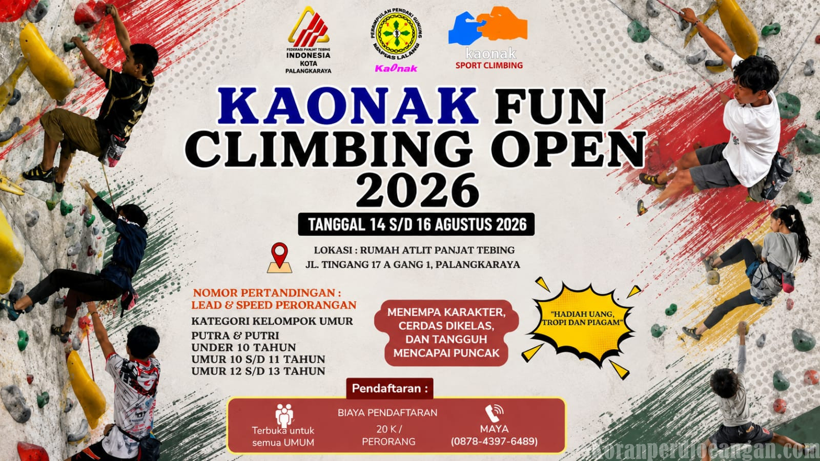 KAONAK Fun Climbing Open 2026 Siap Digelar di Palangkaraya