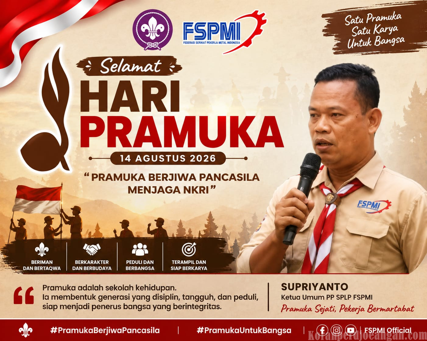PP SPLP FSPMI : Pramuka Berjiwa Pancasila, Menjaga NKRI