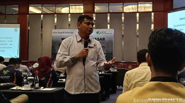 Sekretaris PUK SPLP FSPMI PT Angkasa Raya Steel Hadiri Workshop K3 BPJS Ketenagakerjaan Kolaborasi dengan Kemenaker RI